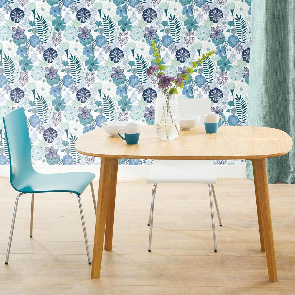 RoomMates RMK11327WP Perennial Blooms Peel and Stick Wallpaper - Eade's Wallpaper