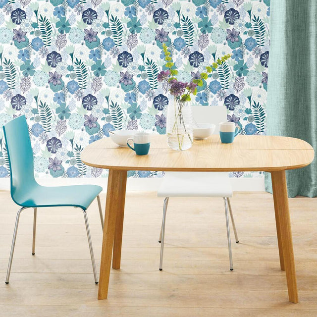 RoomMates RMK11327WP Perennial Blooms Peel and Stick Wallpaper - Eade's Wallpaper