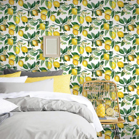 RoomMates RMK11657WP Lemon Zest Peel and Stick Wallpaper - Eade's Wallpaper