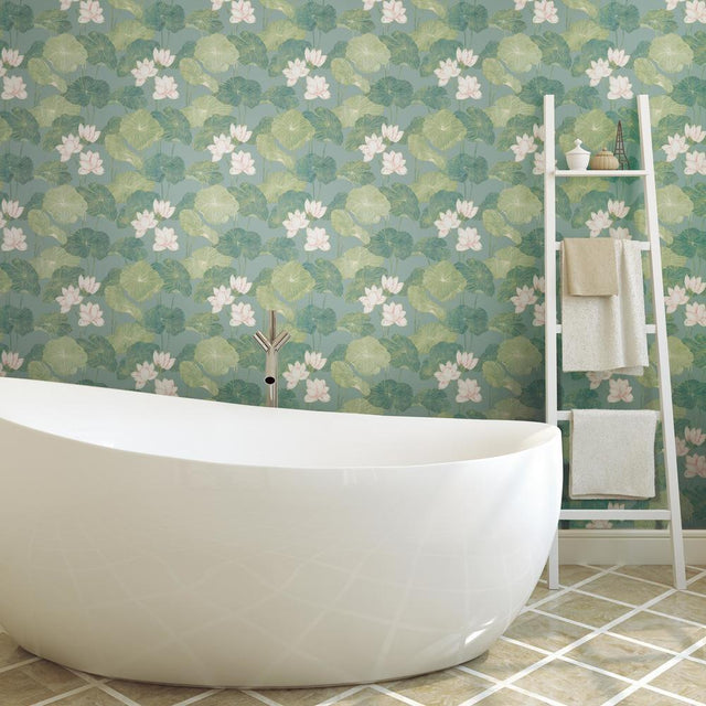 RoomMates RMK11438WP Lily Pad Peel and Stick Wallpaper - Eade's Wallpaper