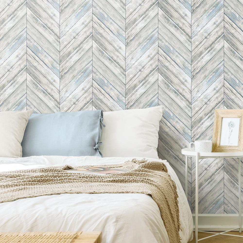 RoomMates RMK11454WP Herringbone Wood Boards Peel and Stick Wallpaper - Eade's Wallpaper