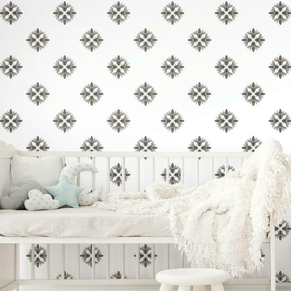 RoomMates RMK11474WP Honey Bee Peel and Stick Wallpaper - Eade's Wallpaper