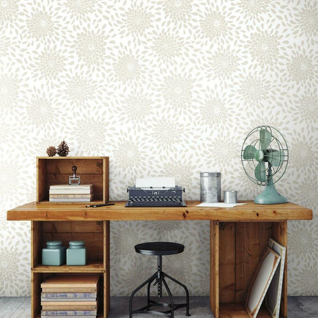 RoomMates RMK11479WP Toss the Bouquet Peel and Stick Wallpaper with Metallic Inks - Eade's Wallpaper