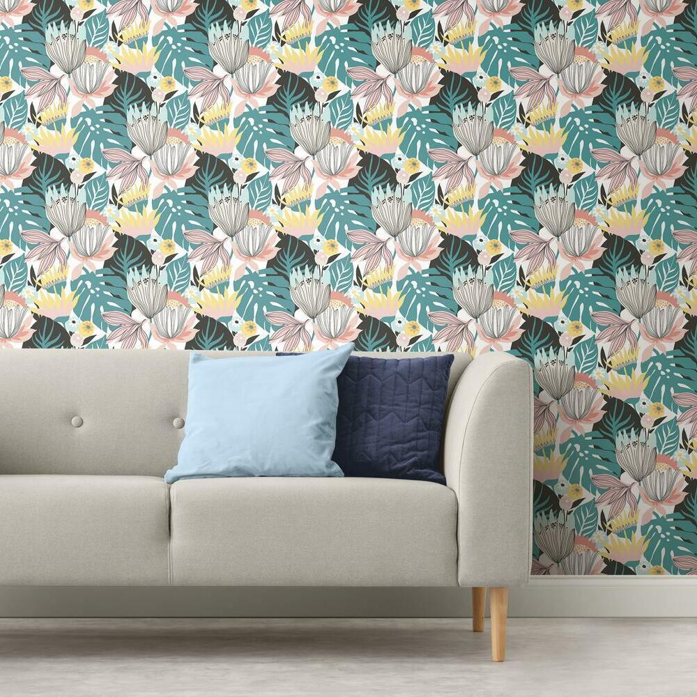 RoomMates RMK11488RL Tropical Leaves Peel and Stick Wallpaper - Eade's Wallpaper
