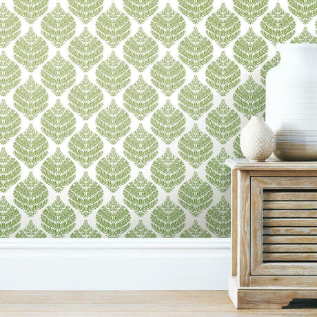 RoomMates RMK11510WP Hygge Fern Damask Peel and Stick Wallpaper - Eade's Wallpaper