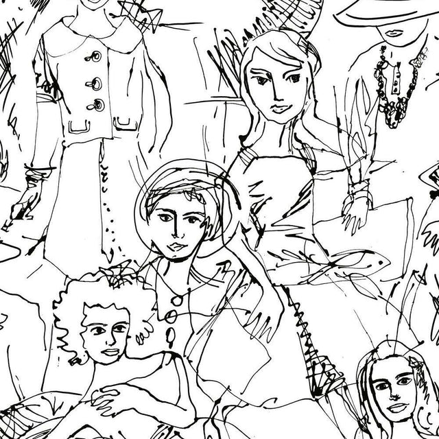 RoomMates RMK11951WP Vogue Sketches Peel and Stick Wallpaper - Eade's Wallpaper