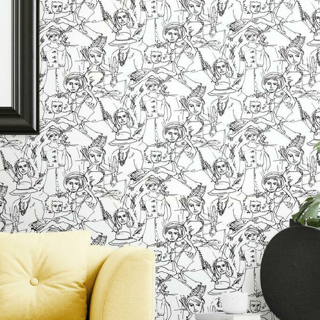 RoomMates RMK11965WP Vogue Sketches Peel and Stick Wallpaper - Eade's Wallpaper