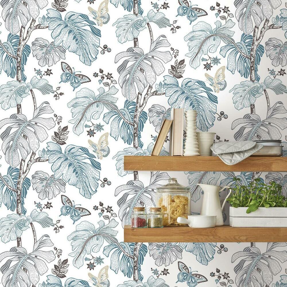 RoomMates RMK11584RL Boho Palm Peel and Stick Wallpaper - Eade's Wallpaper