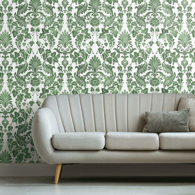 RoomMates RMK11598RL Vine Damask Peel and Stick Wallpaper - Eade's Wallpaper