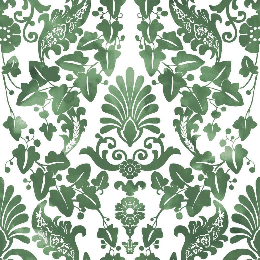 RoomMates RMK11596RL Vine Damask Peel and Stick Wallpaper - Eade's Wallpaper