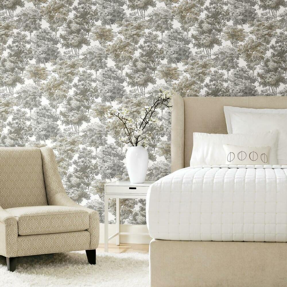RoomMates RMK11615WP Old World Trees Peel and Stick Wallpaper - Eade's Wallpaper