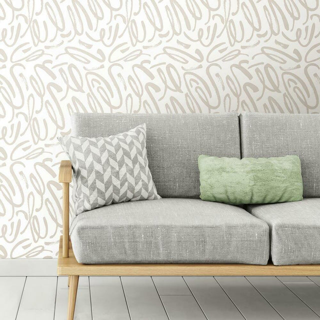 RoomMates RMK11622RL Curly Strokes Peel and Stick Wallpaper - Eade's Wallpaper