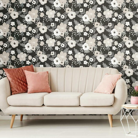 RoomMates RMK11624RL Poppy Floral Peel and Stick Wallpaper - Eade's Wallpaper