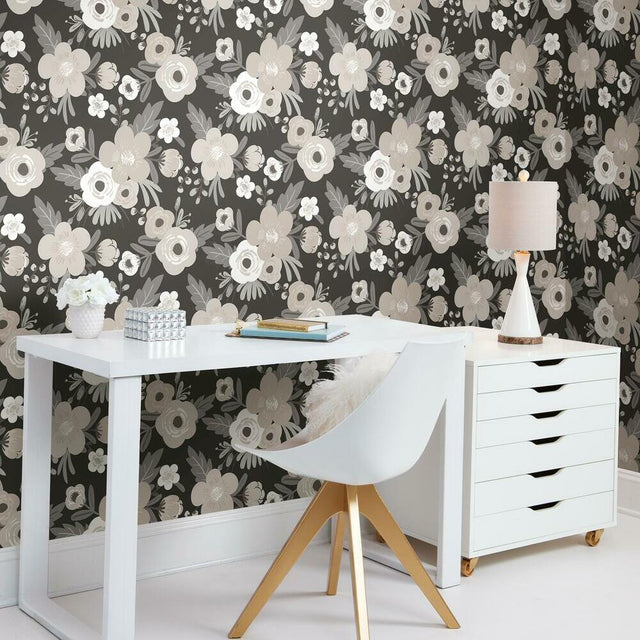RoomMates RMK11625RL Poppy Floral Peel and Stick Wallpaper - Eade's Wallpaper