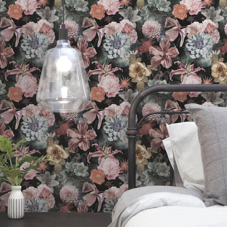 RoomMates RMK11718RL Vintage Floral Blooms Peel and Stick Wallpaper - Eade's Wallpaper