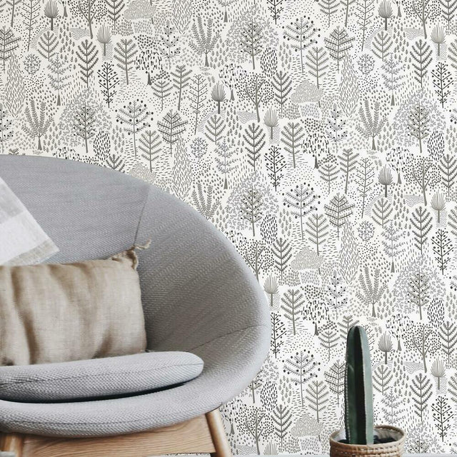 RoomMates RMK11734RL Folklore Trees Peel and Stick Wallpaper - Eade's Wallpaper