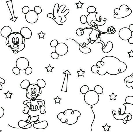 RoomMates RMK11776RL Disney Mickey Mouse Line Art Peel and Stick Wallpaper - Eade's Wallpaper