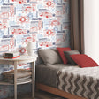RoomMates RMK11803WP Disney and Pixar Cars Schematic Peel and Stick Wallpaper - Eade's Wallpaper