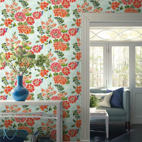 RoomMates RMK11856RL Waverly Zen Garden Peel and Stick Wallpaper - Eade's Wallpaper