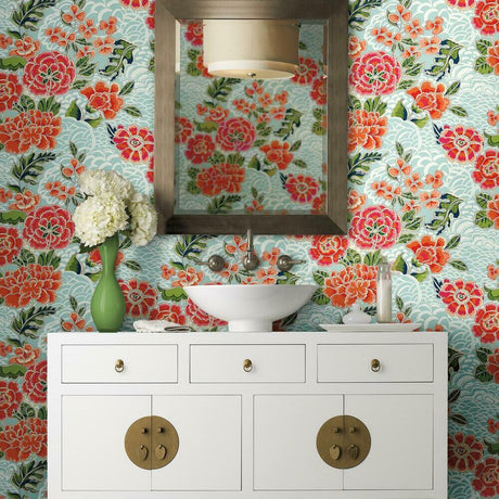 RoomMates RMK11855RL Waverly Zen Garden Peel and Stick Wallpaper - Eade's Wallpaper