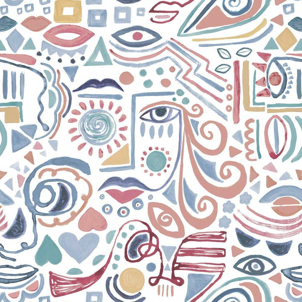 RoomMates RMK11897RL Mod Faces Peel & Stick Wallpaper - Eade's Wallpaper