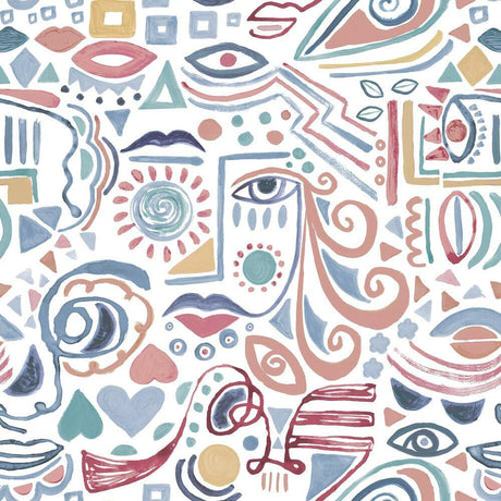 RoomMates RMK11897RL Mod Faces Peel & Stick Wallpaper - Eade's Wallpaper