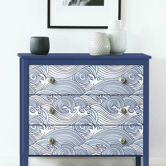 RoomMates RMK11900RL Asian Waves Peel & Stick Wallpaper - Eade's Wallpaper