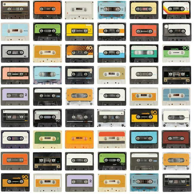 RoomMates RMK12080RL Retro Cassettes Peel & Stick Wallpaper - Eade's Wallpaper