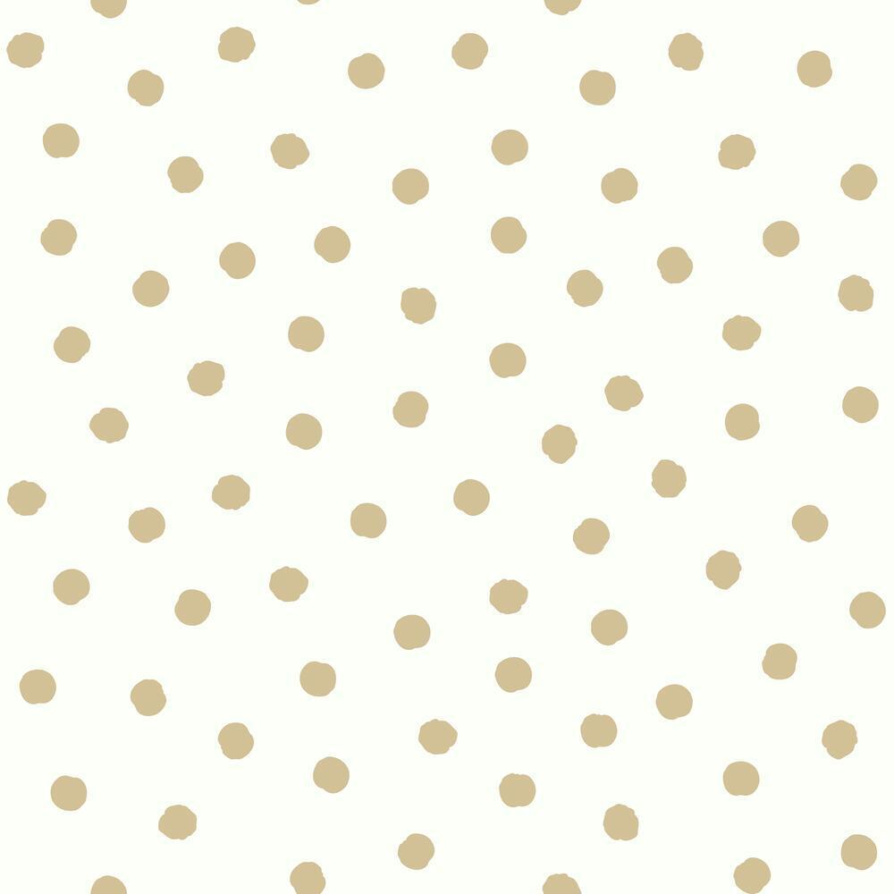 RoomMates RMK3524WP Small Gold Dot Peel and Stick Wallpaper - Eade's Wallpaper