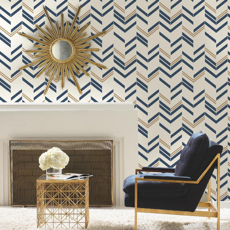RoomMates RMK9004WP Chevron Stripe Peel and Stick Wallpaper - Eade's Wallpaper