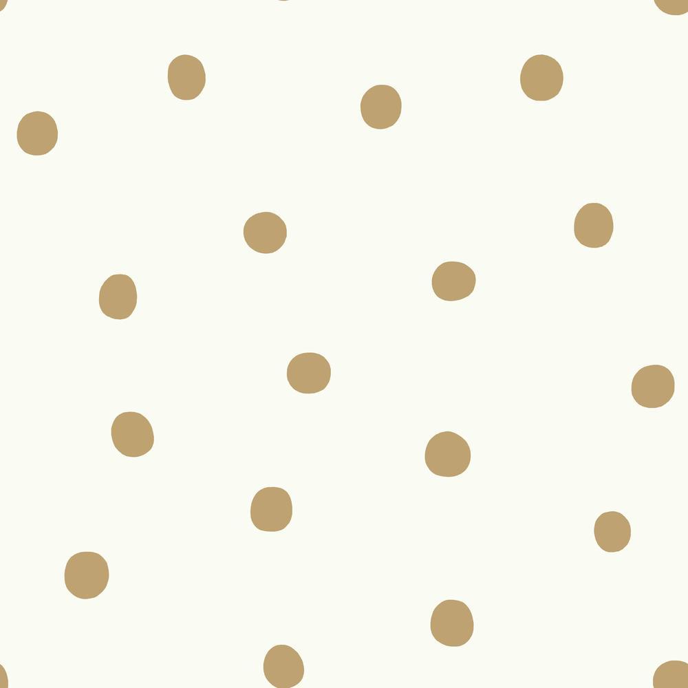 RoomMates RMK9012WP Large Gold Dot Peel and Stick Wallpaper - Eade's Wallpaper