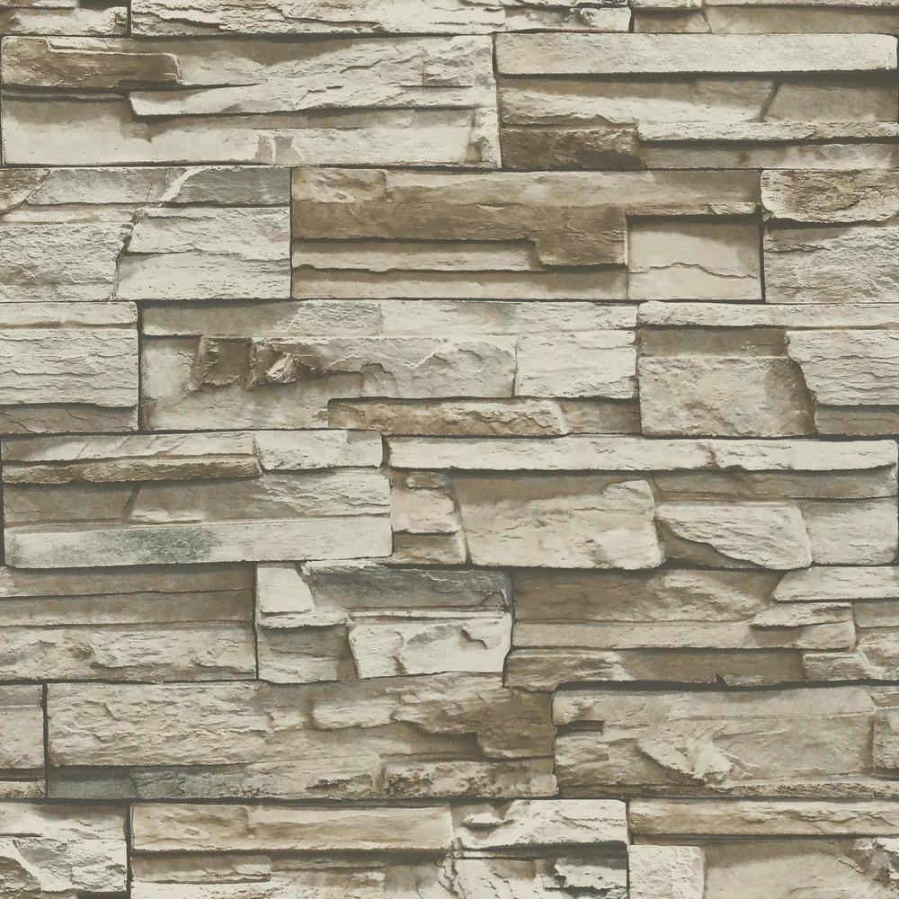 RoomMates RMK9025WP Stacked Stone Peel and Stick Wallpaper - Eade's Wallpaper