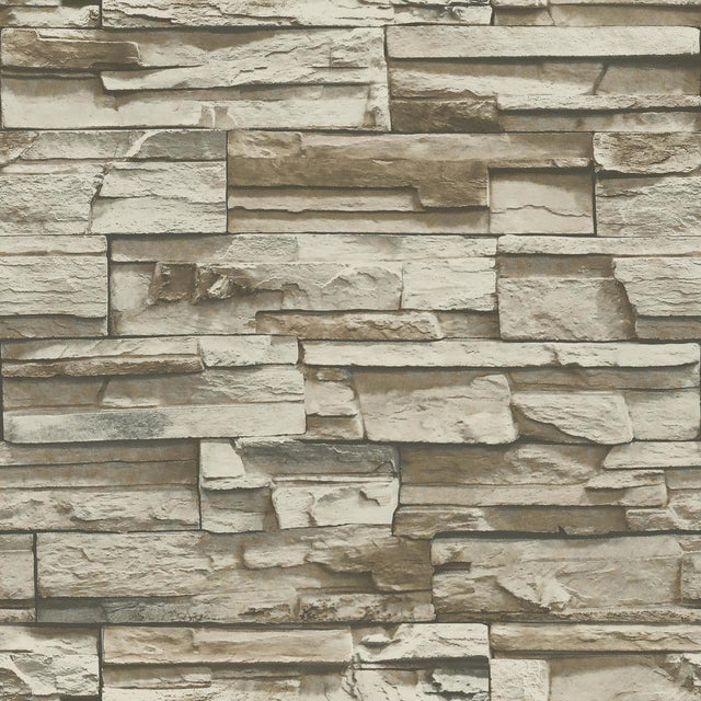 RoomMates RMK9025WP Stacked Stone Peel and Stick Wallpaper - Eade's Wallpaper