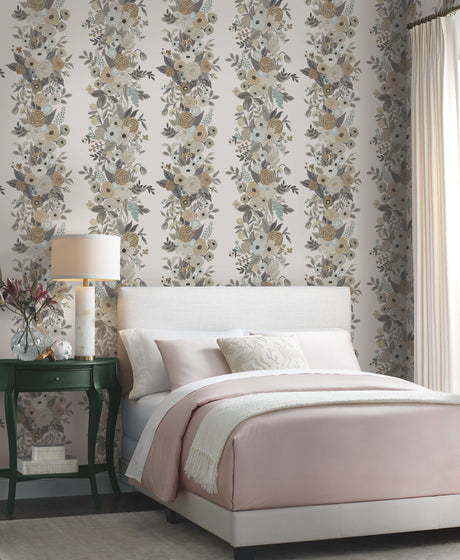 York RP7313 Garden Party Trellis White & Brown Wallpaper