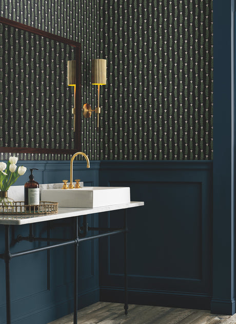 York RP7344 Eden Black & Green Wallpaper