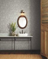 York RP7369 Menagerie Toile Black Wallpaper