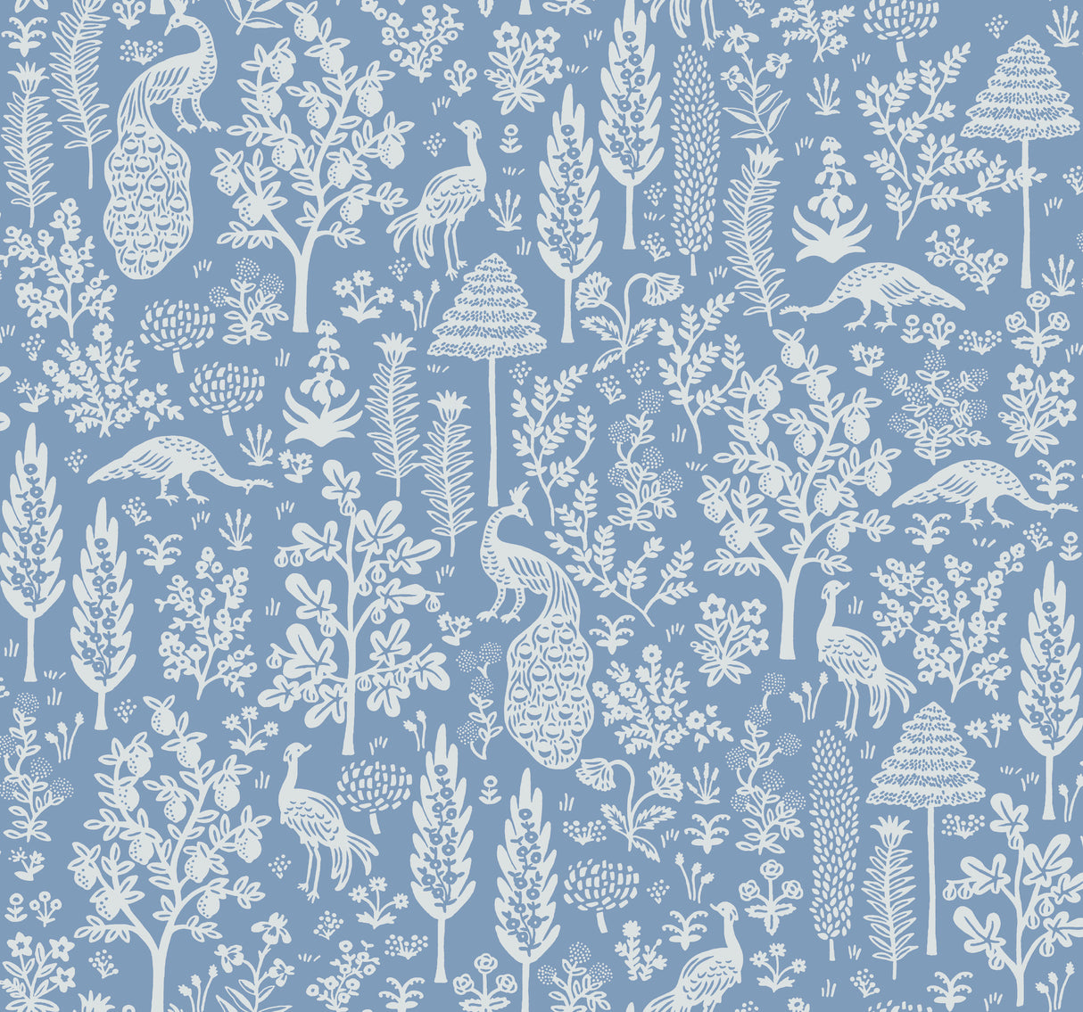 York RP7370 Menagerie Toile Light Blue Wallpaper