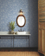 York RP7370 Menagerie Toile Light Blue Wallpaper