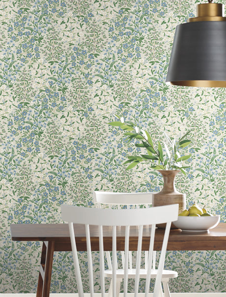 York RP7375 Wildwood Garden Beige & Green Wallpaper