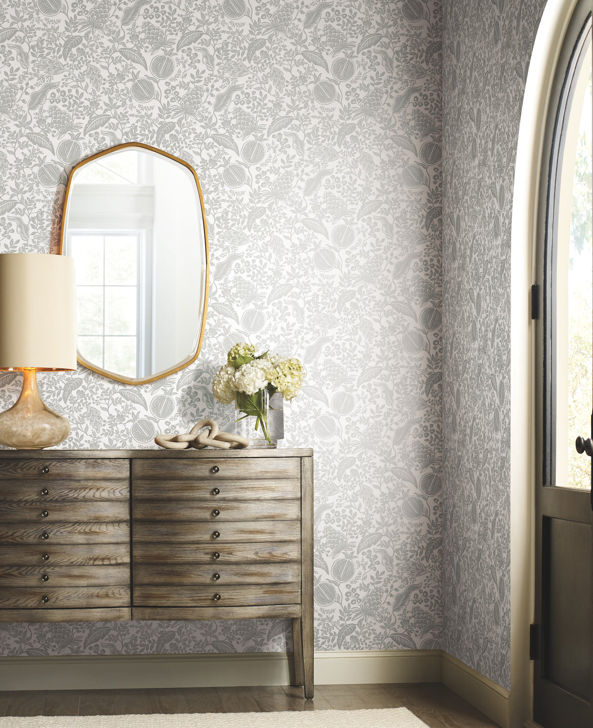 York RP7387 Pomegranate White & Black Wallpaper