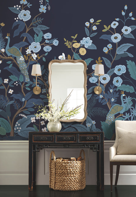 York RP7396M Peacock Navy Wall Mural