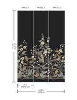 Rifle Paper Co. RP7399M Peacock Black Wall Mural