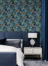 RuPaul RPS6145 RuJardin Azure Blue Peel & Stick Wallpaper