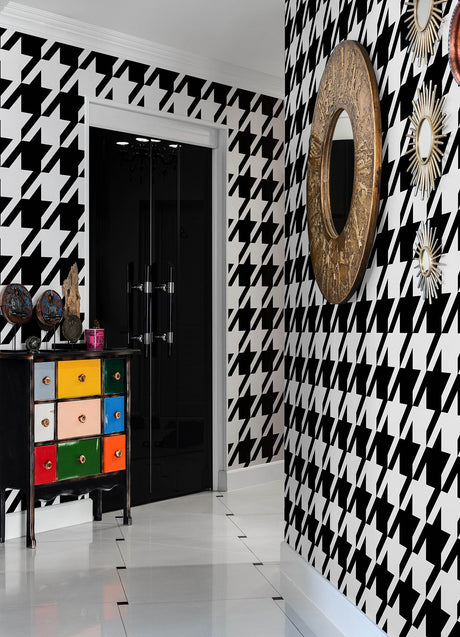 RuPaul RPS6147 RuHoundstooth Black Peel & Stick Wallpaper