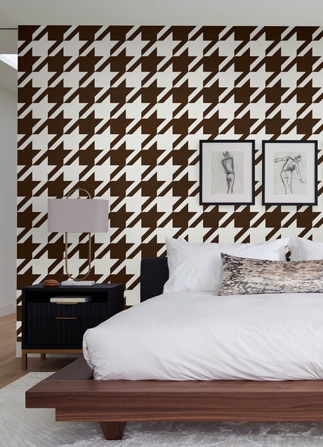 RuPaul RPS6148 RuHoundstooth Brown Peel & Stick Wallpaper