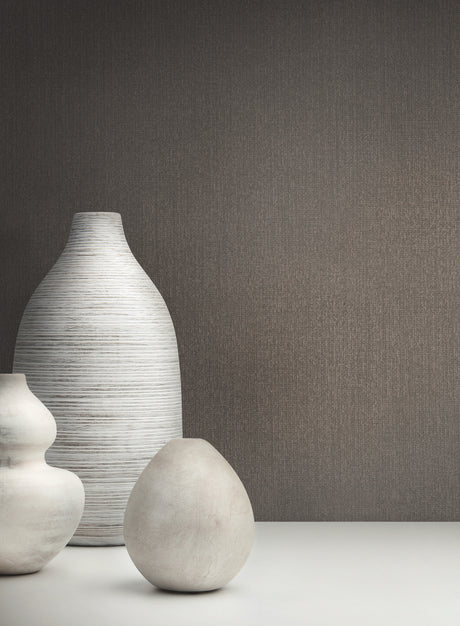York RS1039N Panama Weave Brown Metallic Wallpaper