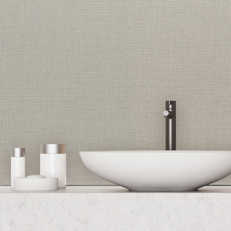 York RS1055N Randing Weave Grey Metallic Wallpaper