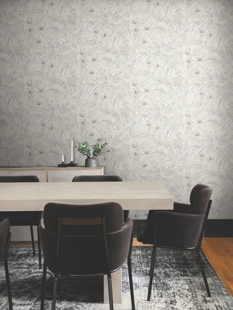 York RT7883 Orchid Conservatory Toile Beige & Taupe Wallpaper