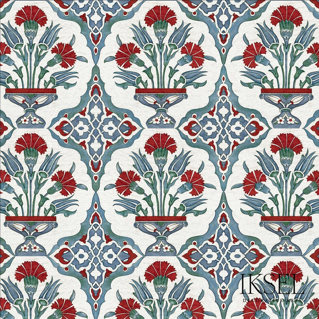 Schumacher RW108CS01-325 IZNIK CARNATION BOUQUET in ORIGINAL