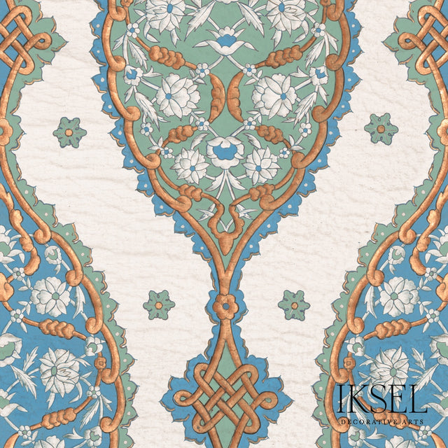 Schumacher RW202CR12-375-N TOPKAPI in BLUE & GREEN Wallpaper